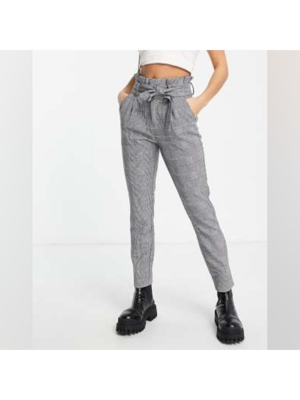 Vero Moda Loose Paperbag Houndstooth Pant